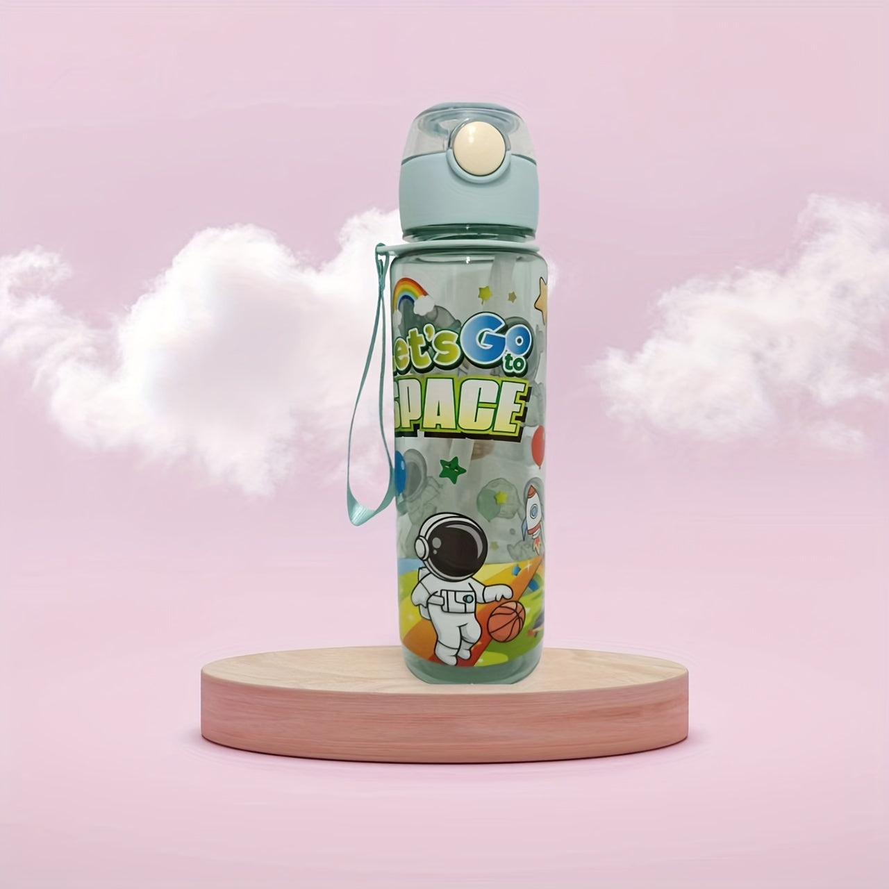 Leak-Proof Space-Themed 700ml BPA-Free High-Temperature Resistant Water Bottle for Outdoor Activities
