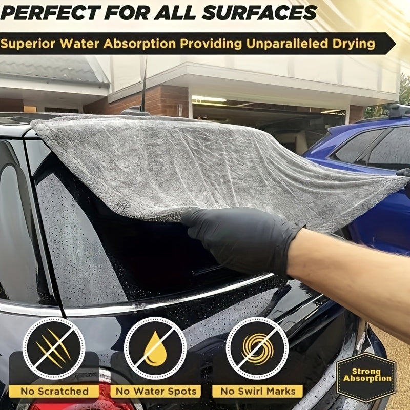 Microfiber Car Drying Towel Ultra Soft High Absorbency 1400 GSM Compact