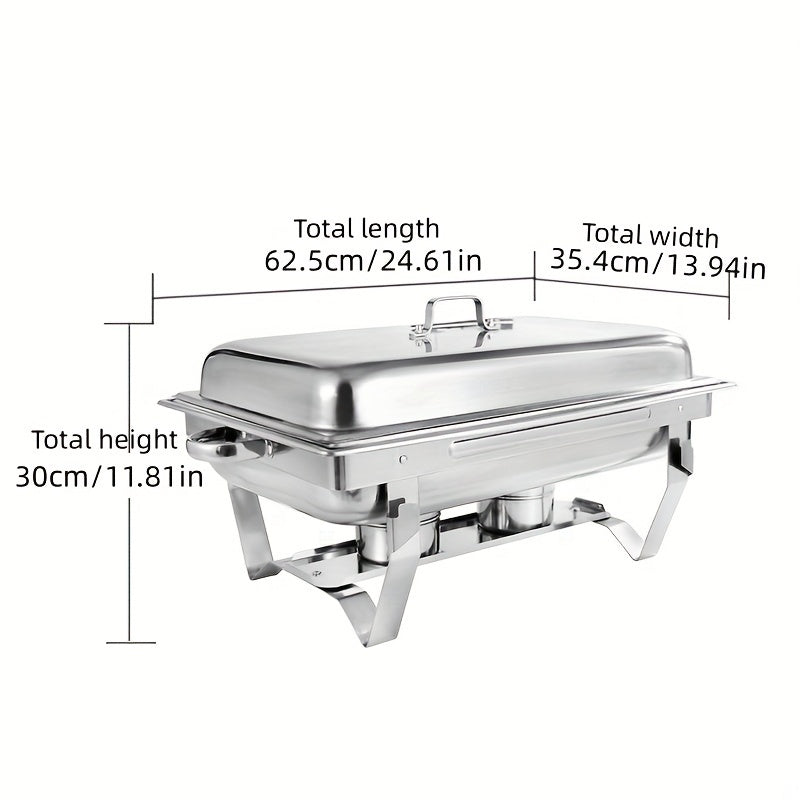 Stainless Steel Buffet Chafing Dishes Set with Lid for Catering and Home Use