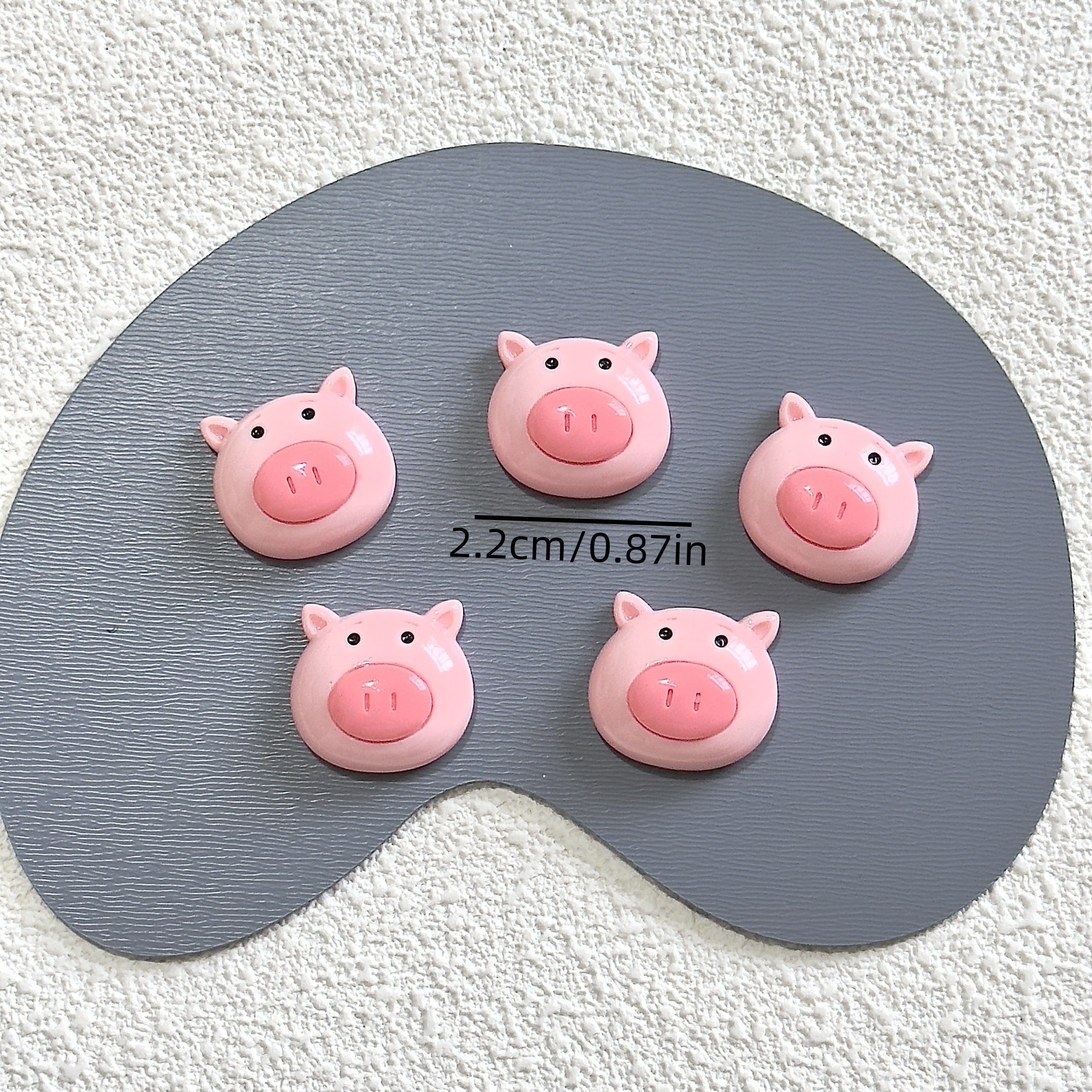 5Pcs Pink Pig Shoe Charms Set Cute Pig Head Shoe Decor Resin Jewelry Accessories