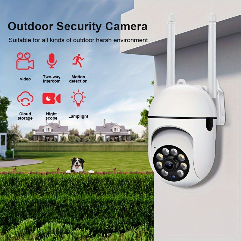 1080P Wireless Security Camera with Motion Detection Night Vision Panoramic Two-Way Audio WiFi USB
