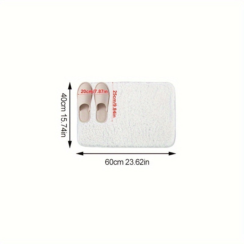 Pink Non-Slip Rectangular Bathroom Floor Mat Quick-Drying Polyester Home Decor