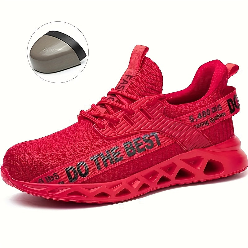 Women's Breathable Steel-Toe Safety Shoes Casual Sneakers Blue Anti-Puncture