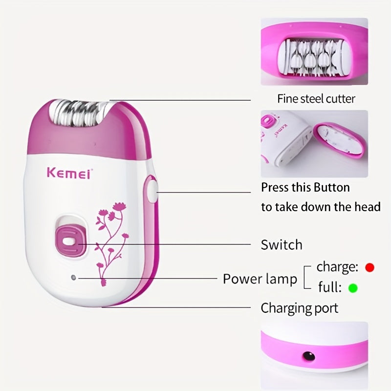 Depiladora eléctrica para mujeres, eliminación de vello corporal, recargable por USB
