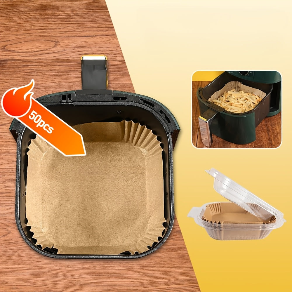 Air Fryer Baking Paper Set for Baking, Frying, Microwave Cooking, 50 Sheets
