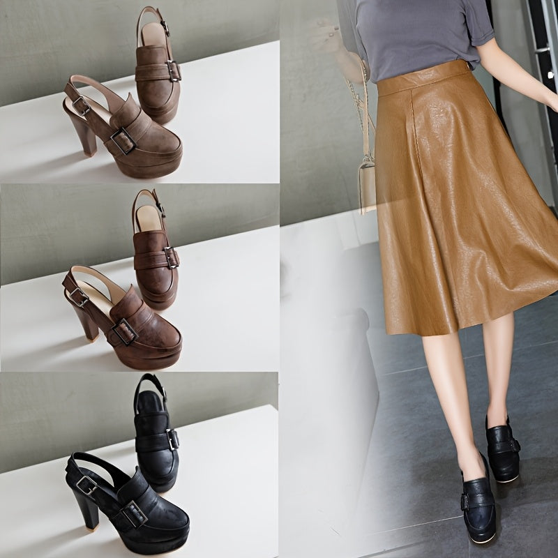 Women's Open-Toe Ankle Boots Hollow-Out Chunky Heels Summer Shoes