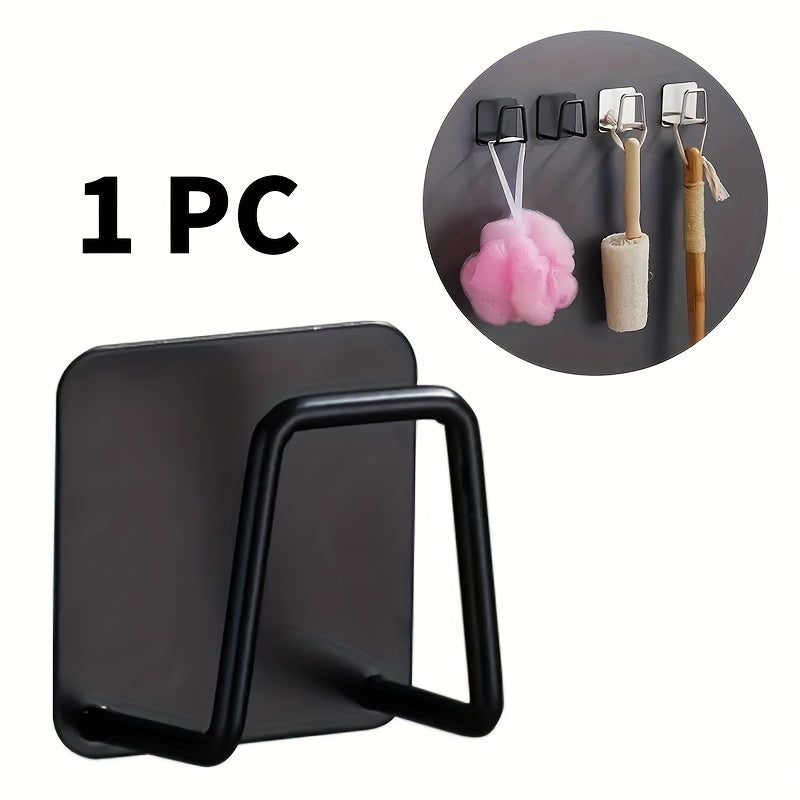 Ganchos para toallas de cocina de acero inoxidable, montaje en pared, soporte adhesivo para esponjas