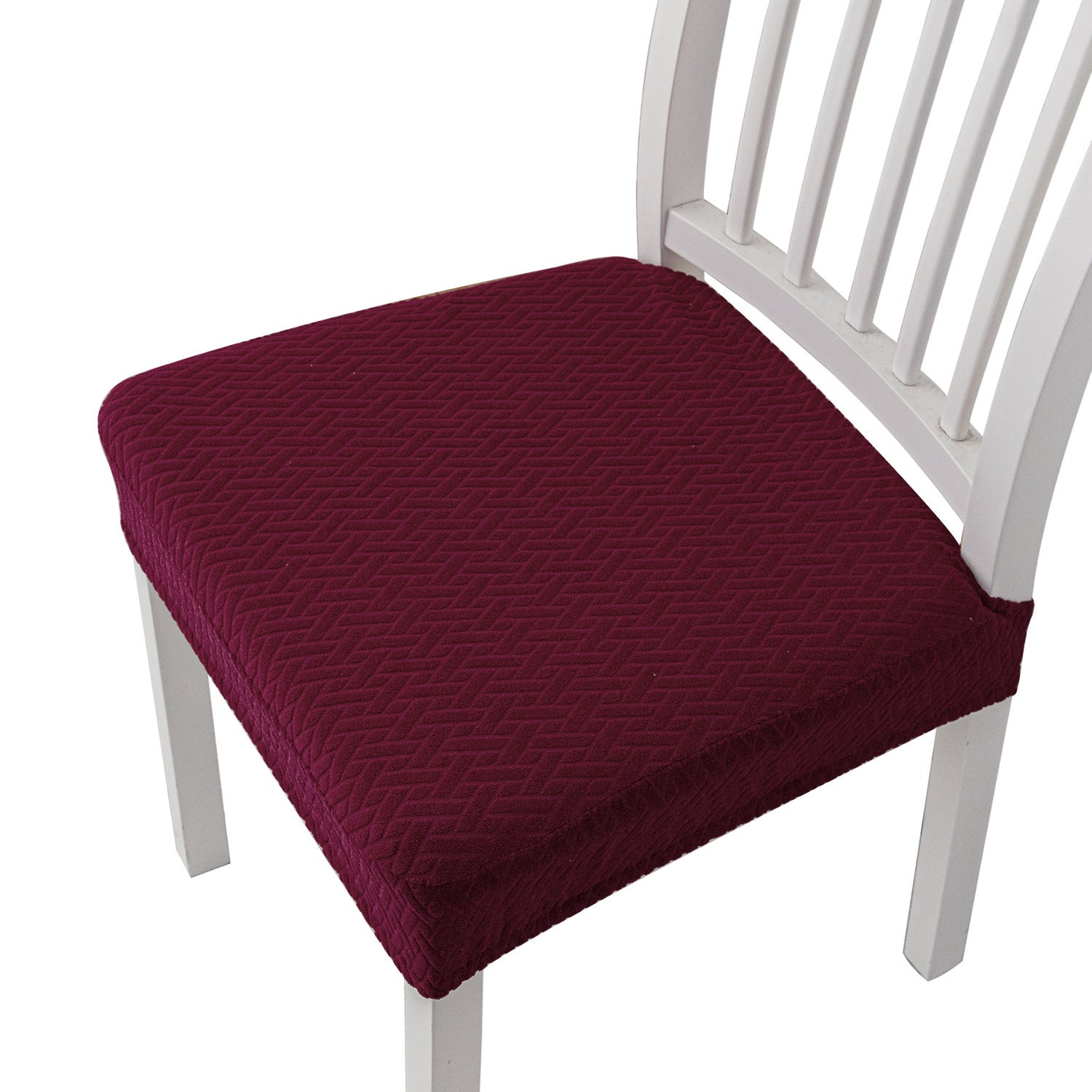 Stretchable Solid Color Chair Cushion Cover Elastic Fit for Dining Chairs Machine Washable Polyester