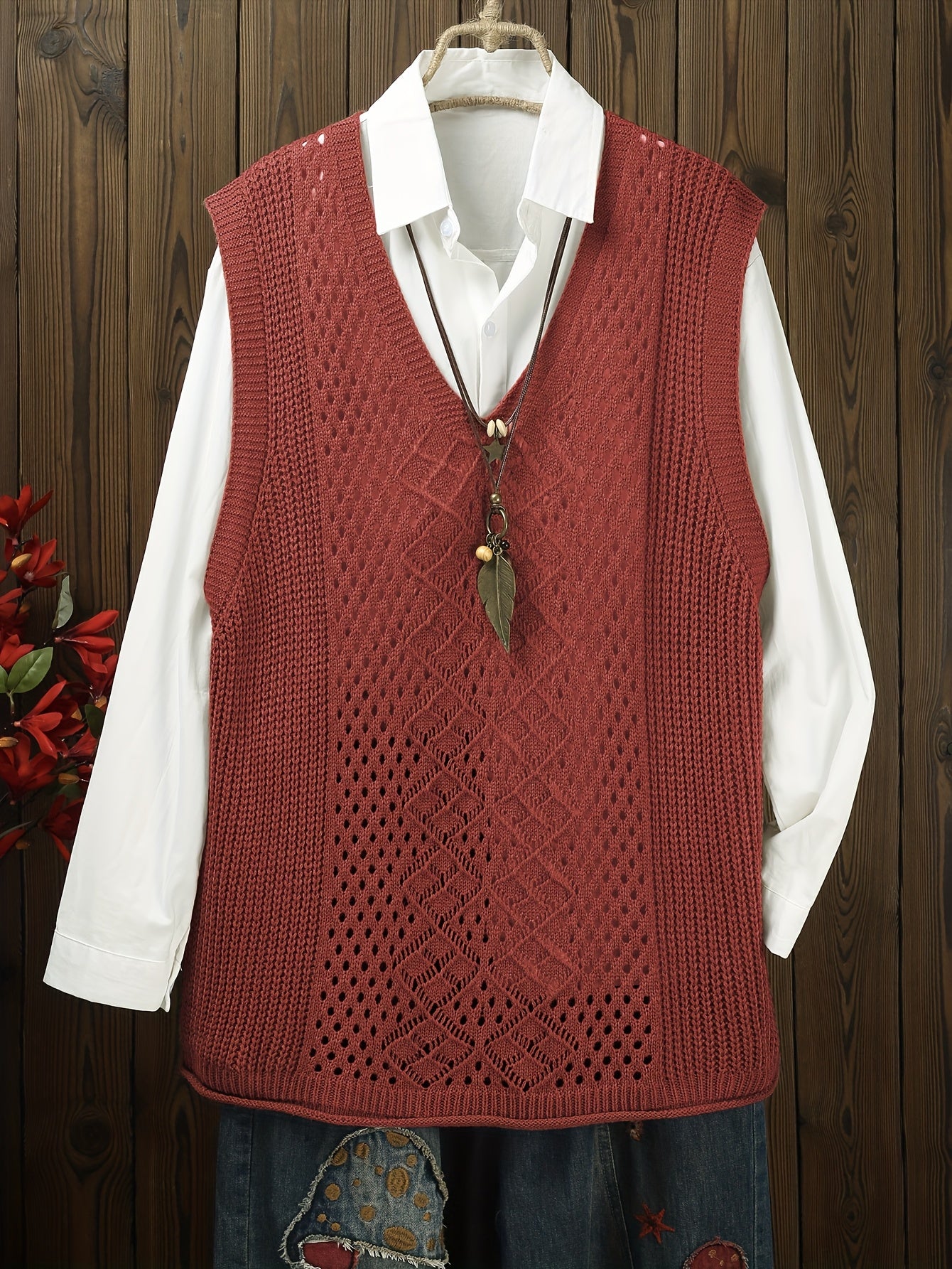 Women's Spring Autumn Solid Color Sleeveless Sweater Outerwear