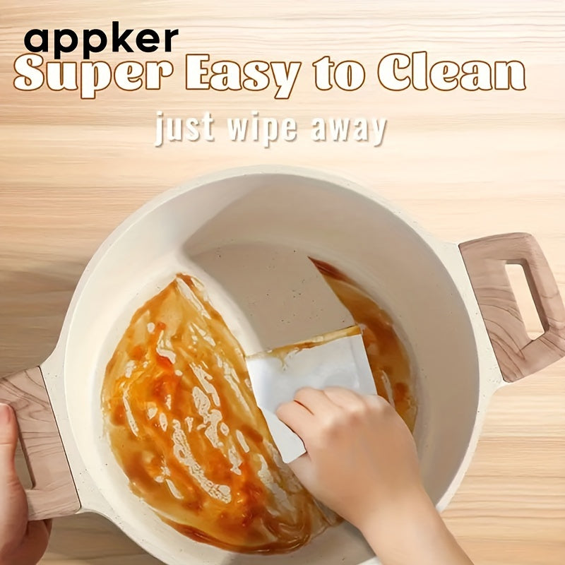 10 ta bo'lakli yopishmaydigan oq granit idishlar to'plami, qovurilgan panjara va qopqog'lar bilan