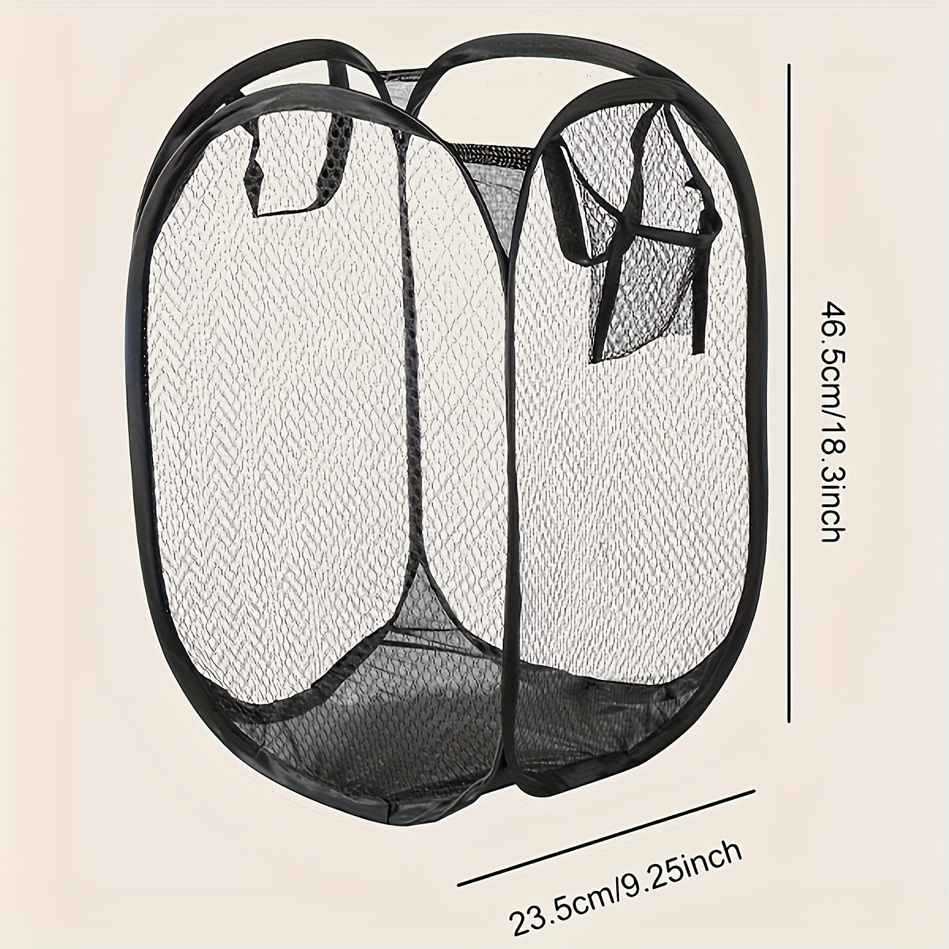 Cesta de ropa ovalada con asas, cesta plegable de malla para almacenamiento de ropa en baño, dormitorio, residencia universitaria