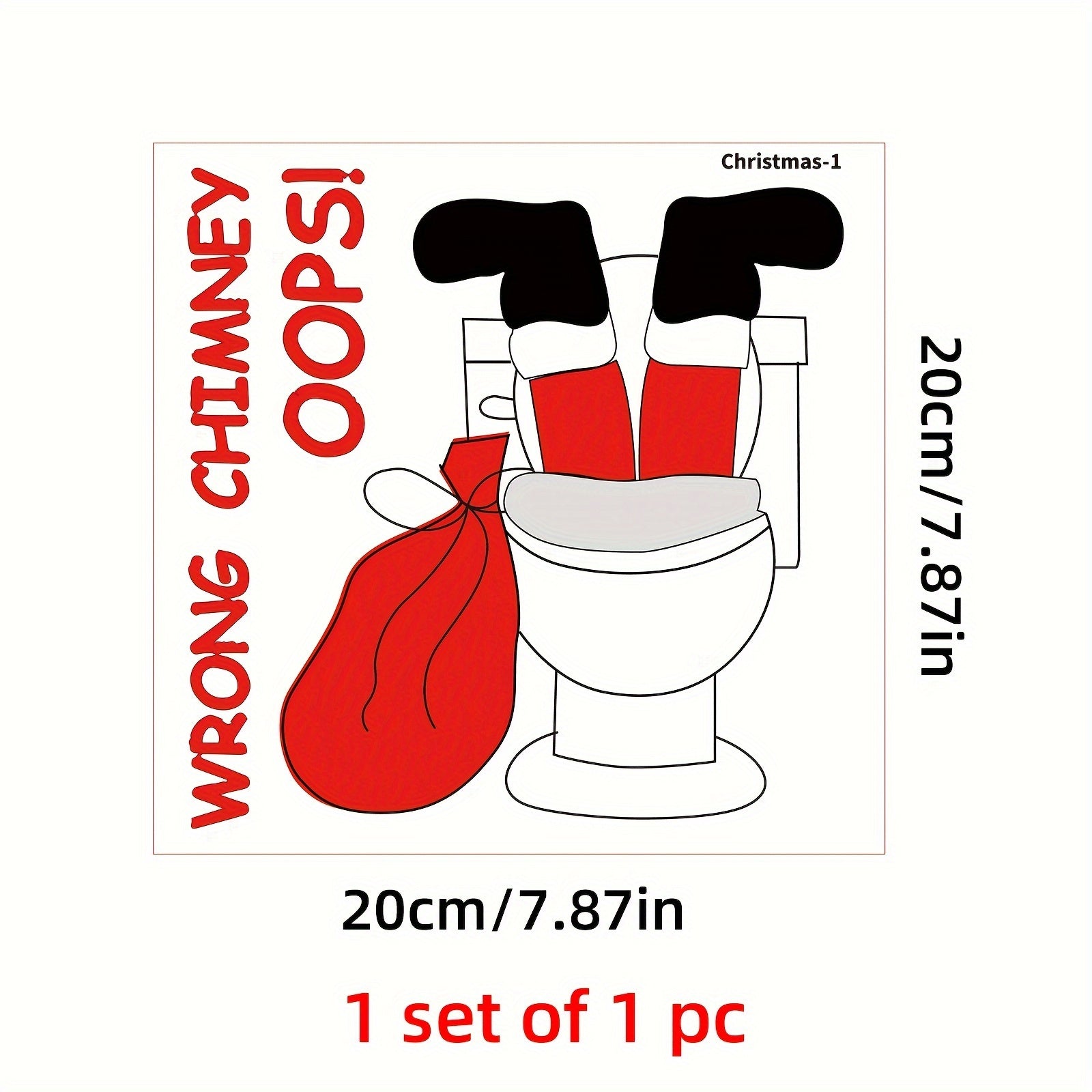 Adhesivo decorativo para tapa de inodoro de Santa festivo, de PVC autoadhesivo para superficies plásticas brillantes