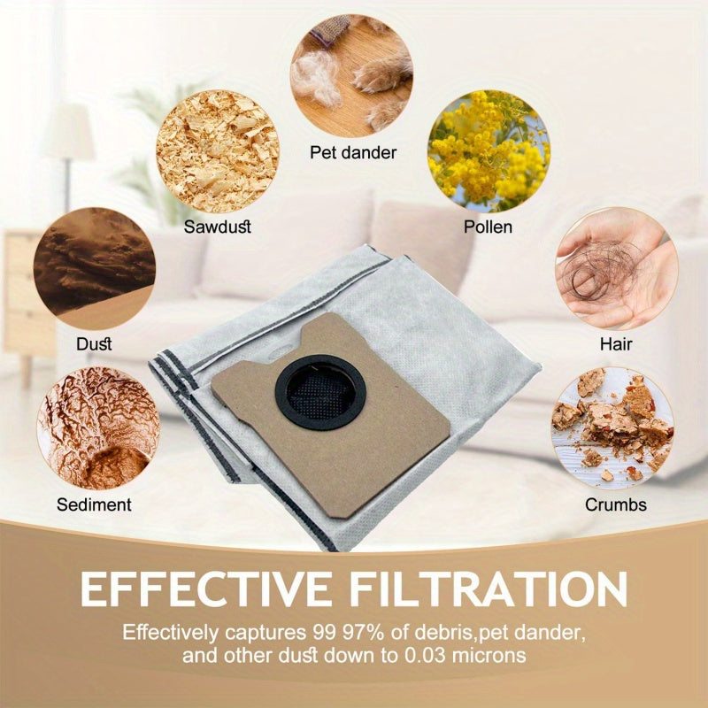 10PCS Dust Bags for Robot Vacuum Cleaner 3L Capacity 4-Layer Disposable Compatible with Eufy C20 Omni