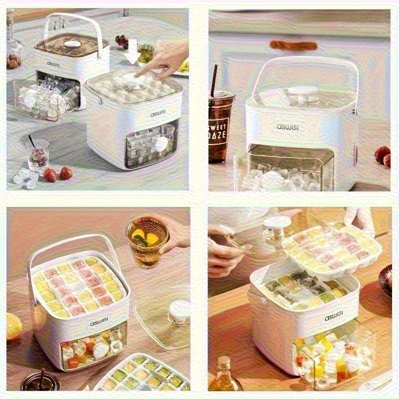 Home Double Layer Ice Maker Countertop Ice Cube Machine Food Grade Safe