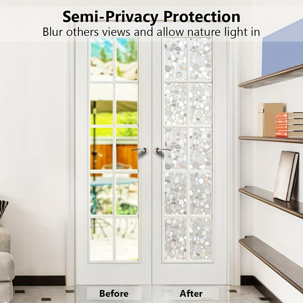 Privacy Window Film 3D Vinyl Static Cling UV Protection Heat Control for Glass Doors