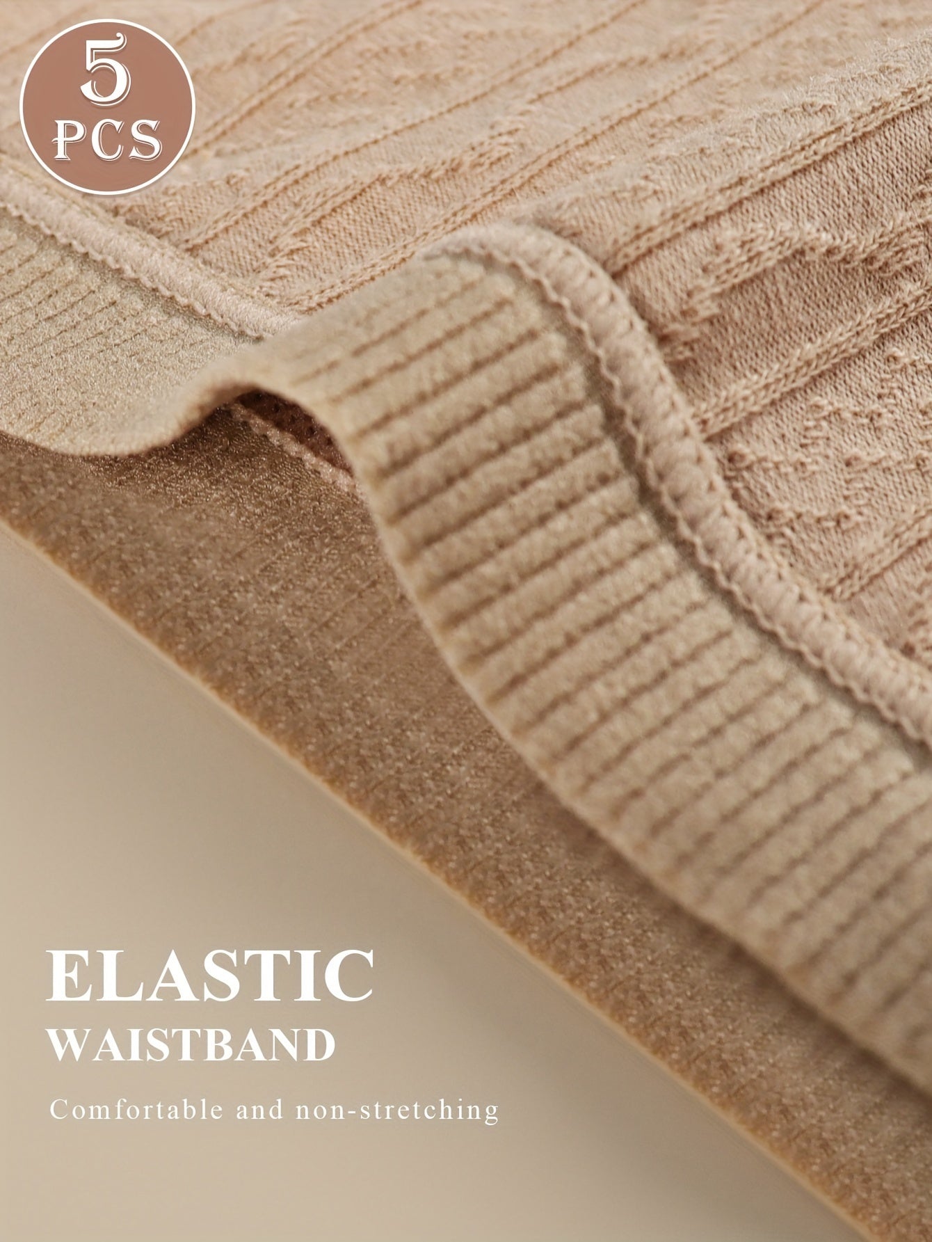 Women's High-Waist Briefs 5 Pack Jacquard Breathable Polyester Cotton Blend