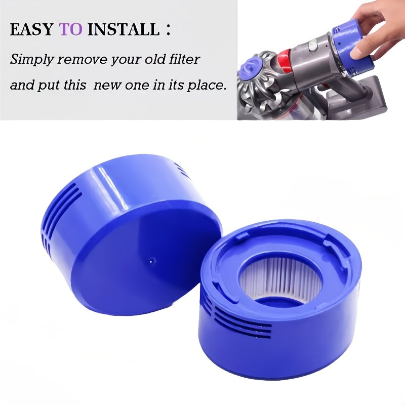 Mos keladigan vakuum filtri kartridj to'plami, ikki filtr va cho'tka bilan, ko'k ABS