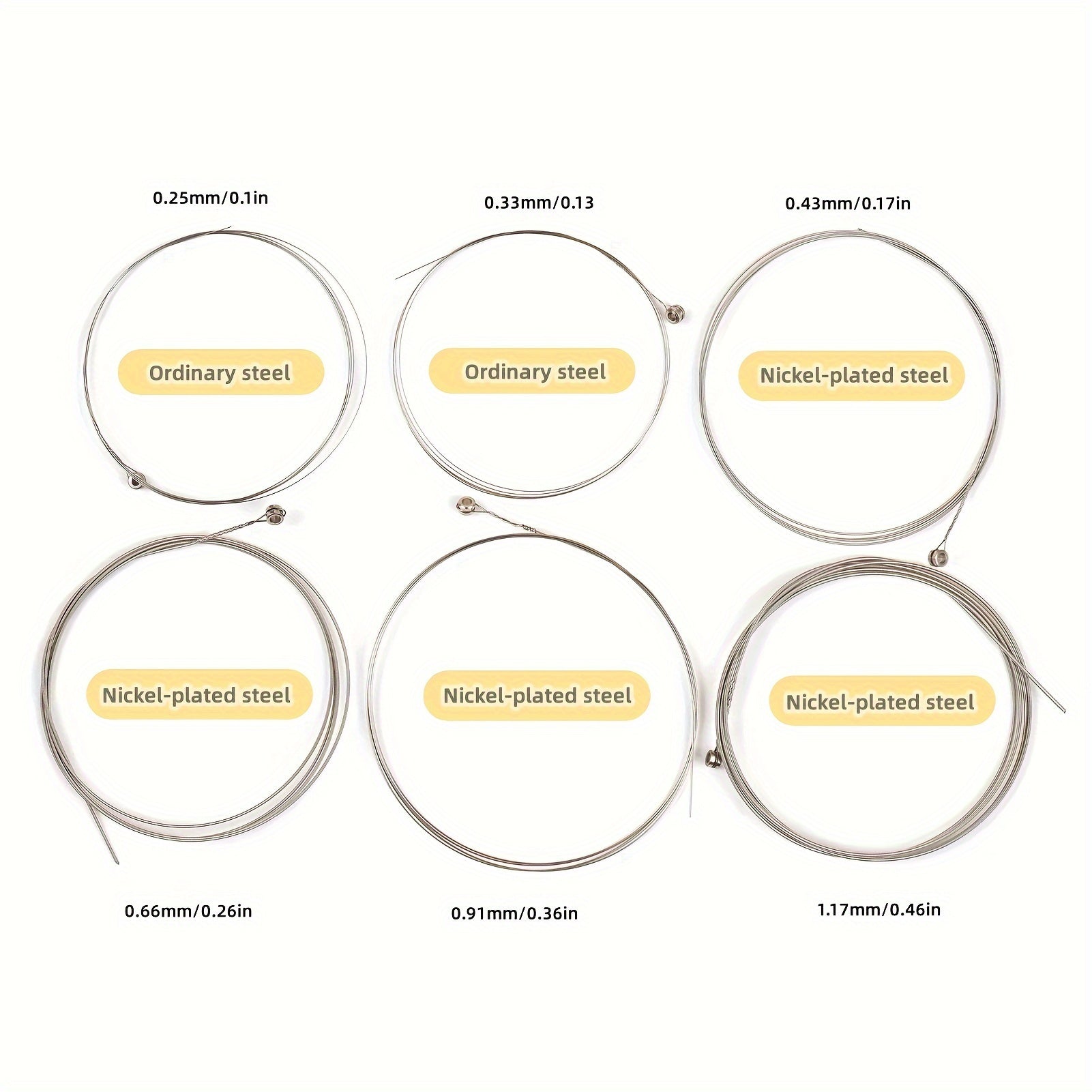 6-Piece Nickel-Plated Steel Electric Guitar Strings for Beginners and Practice