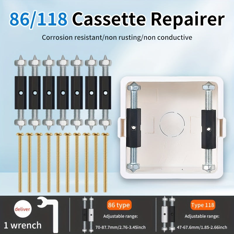 Conjunto de caja de conexiones eléctricas 86 Tipo 118 Tipo 10 con caja inferior, caja oscura, reparador, interruptor