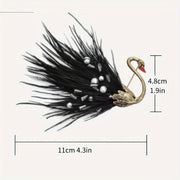 Feathered Swan Brooch Pin Vintage Style Animal Shape for Coats Sweaters