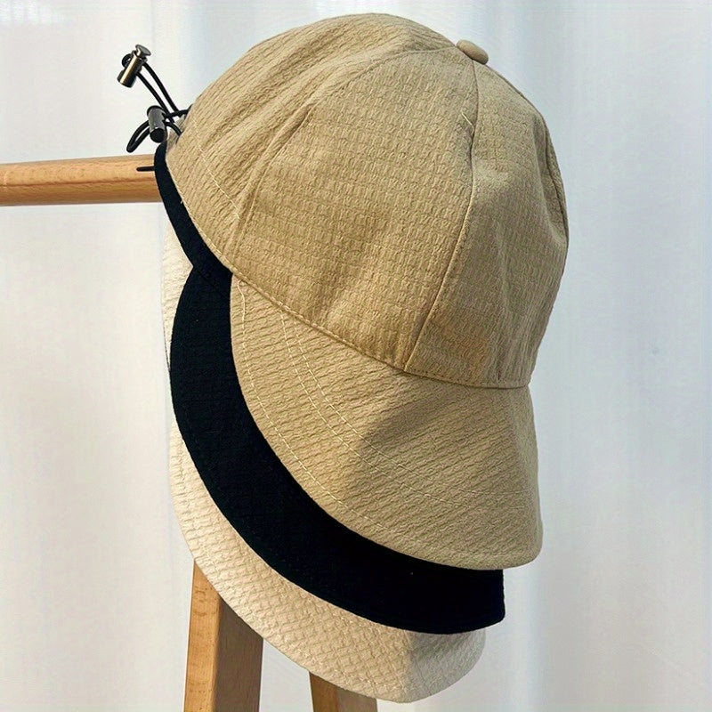 Ayollar uchun Waffle Bucket Hat sozlanadigan keng qirrali quyoshdan himoyalovchi nafas oladigan polyester