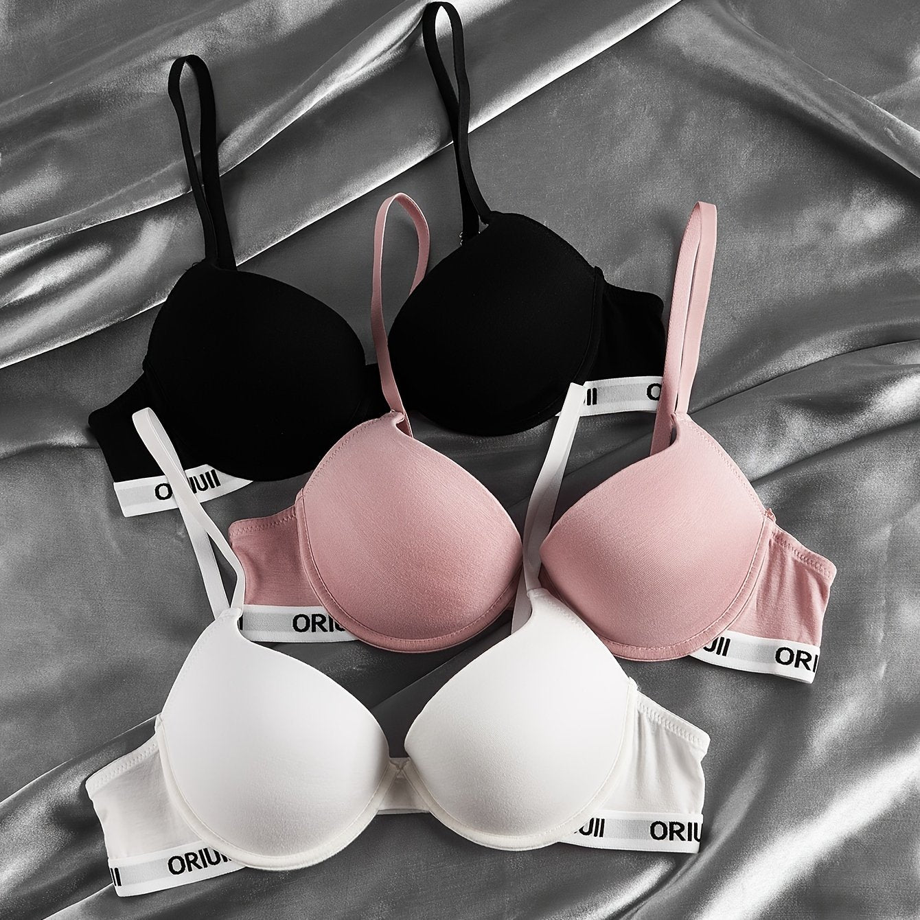 Women's Push-Up Bras Comfortable Breathable Lingerie Underwear Three-Letter Print