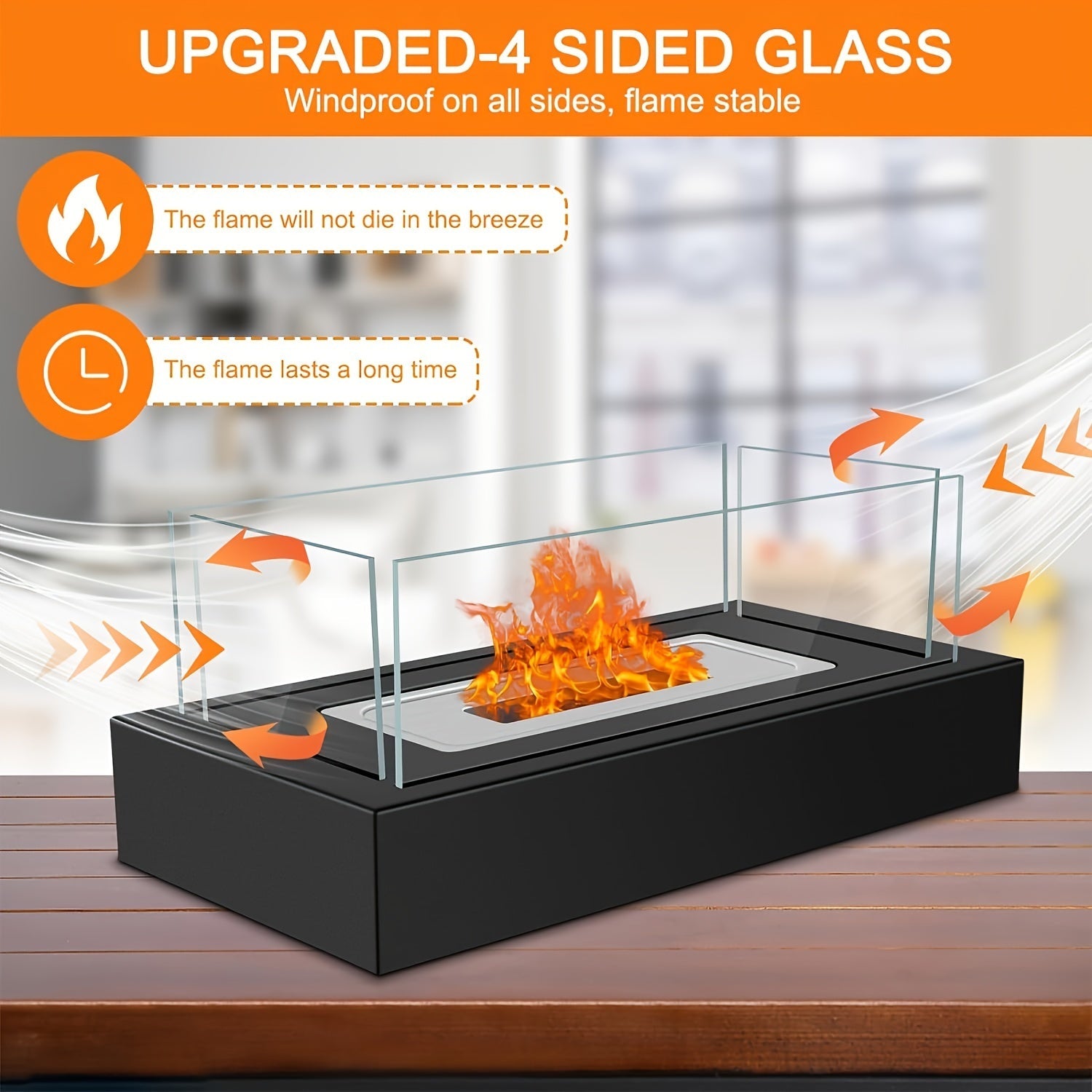 Stainless Steel Portable Tabletop Fire Pit for Indoor Outdoor Use