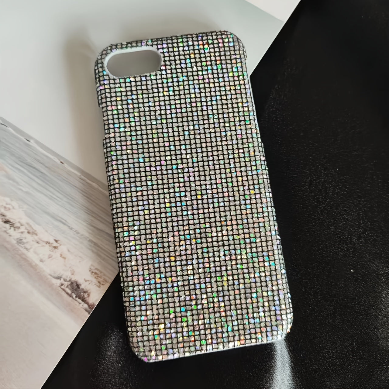 Black Glitter Anti-Drop Phone Case for iPhone Models 7-15