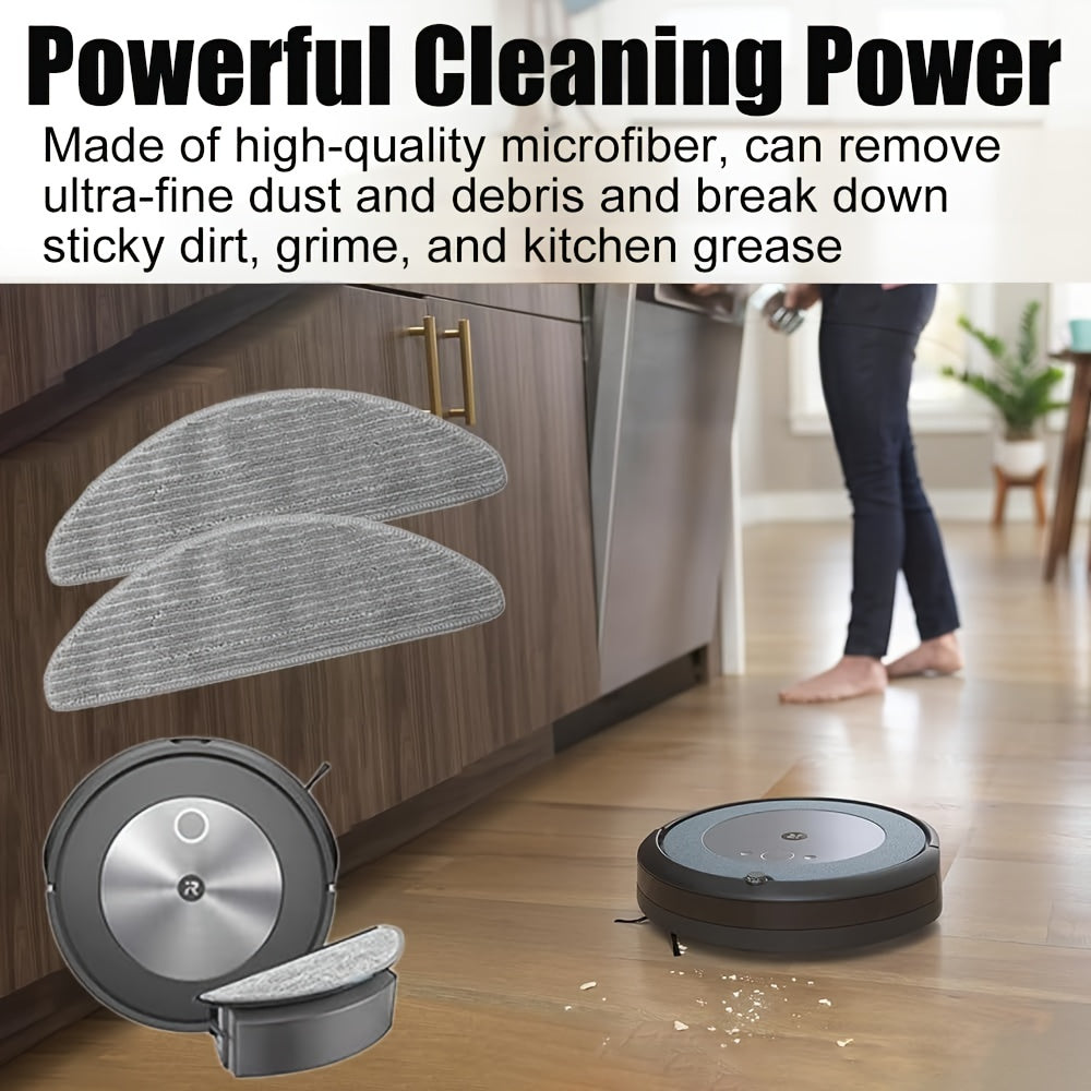 Набор из 6 подушечек для швабры: Совместим с iRobot Combo j5/j5+, i5/i5+ Робот-пылесос, моющиеся и многоразовые микрофибровые насадки для уборки пола.