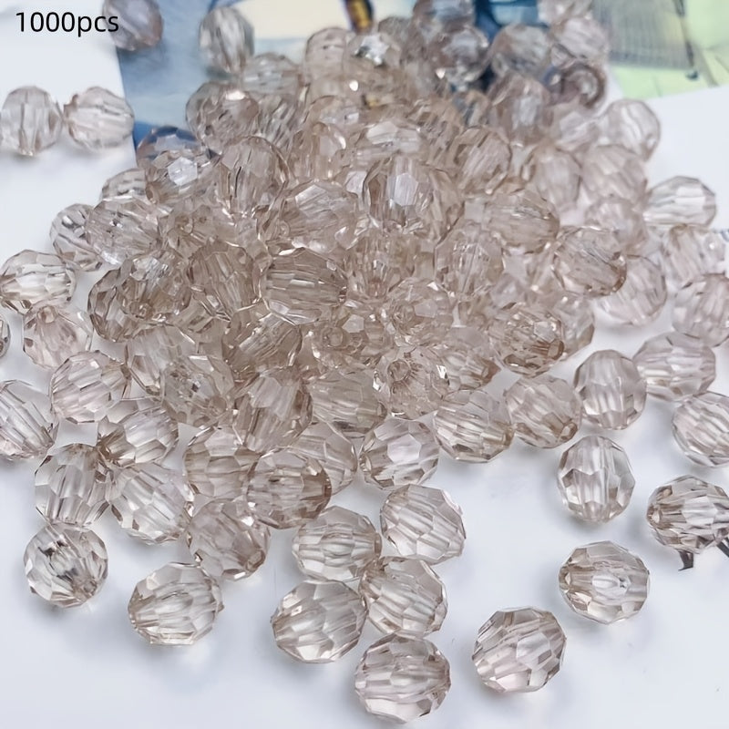 1000 piezas de cuentas de esquina de acrílico transparente de 6mm para bricolaje, joyería y decoración del hogar