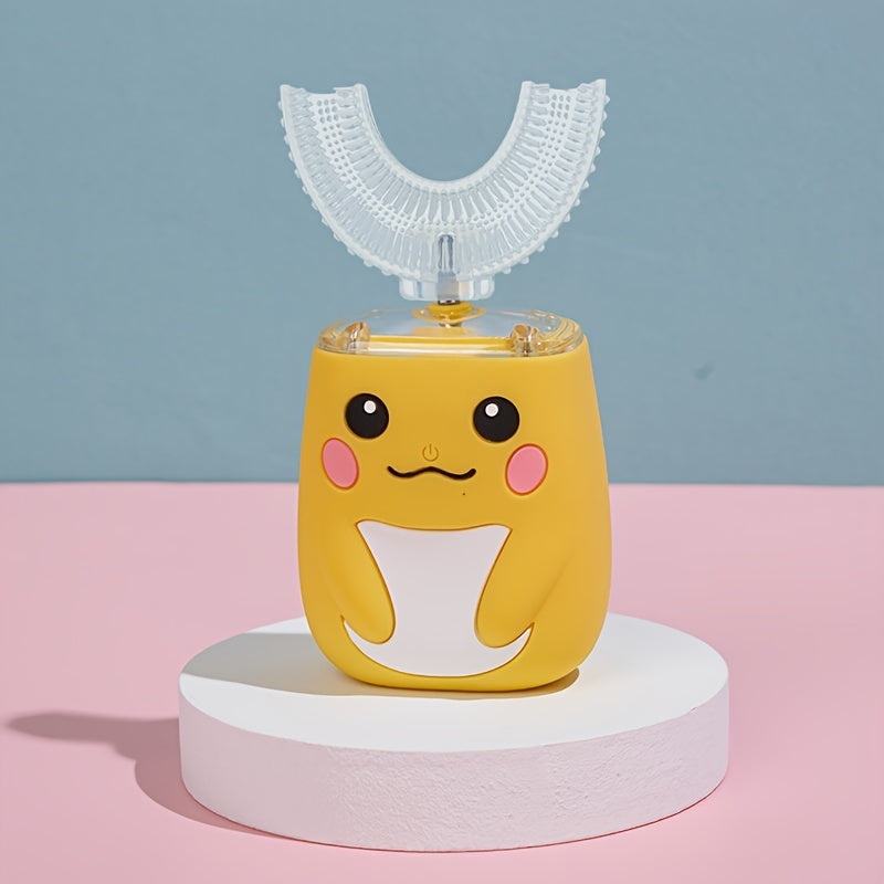 Rechargeable Cartoon U-Shaped Electric Toothbrush for Kids with Timer