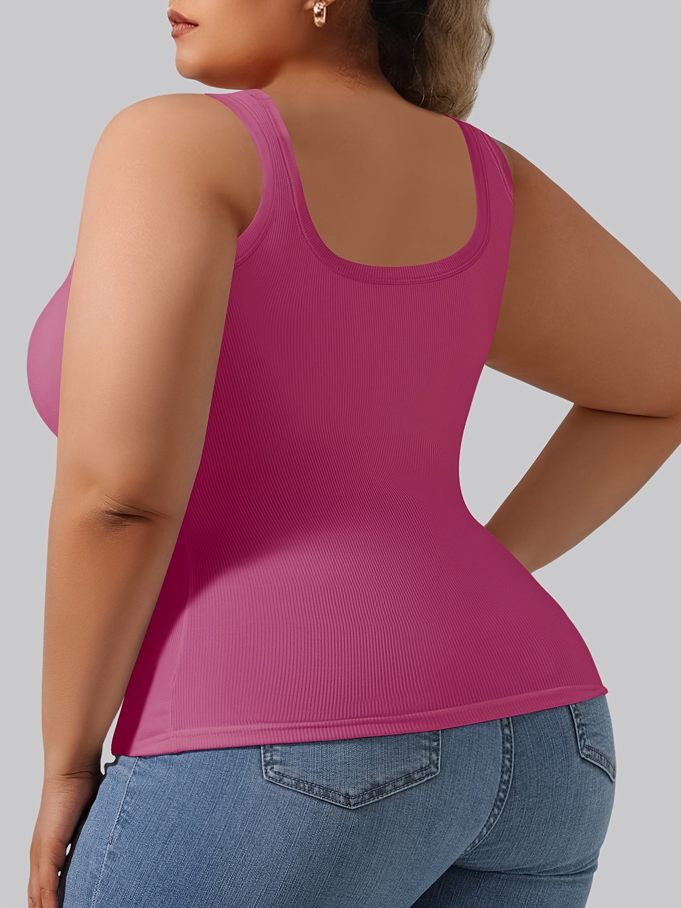 Женская майка с рифлёной тканью для полных женщин с встроенным бюстгальтером, без рукавов, с синими и белыми полосами