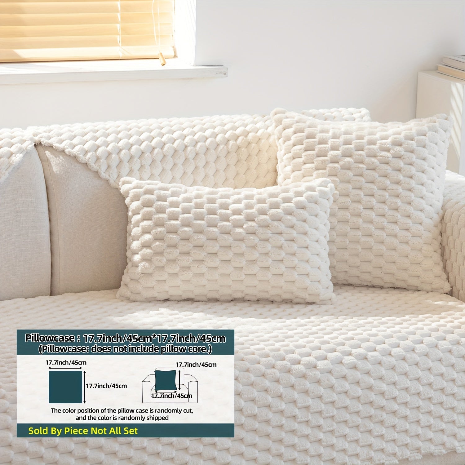 Cojín de sofá nórdico de felpa con diseño antideslizante para todas las estaciones