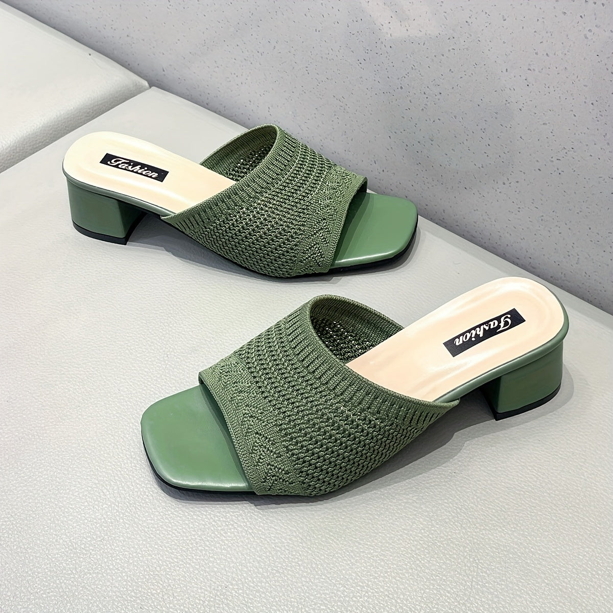 Women's Multicolor Knit Wedge Sandals Open Toe Slip-On Summer Shoes