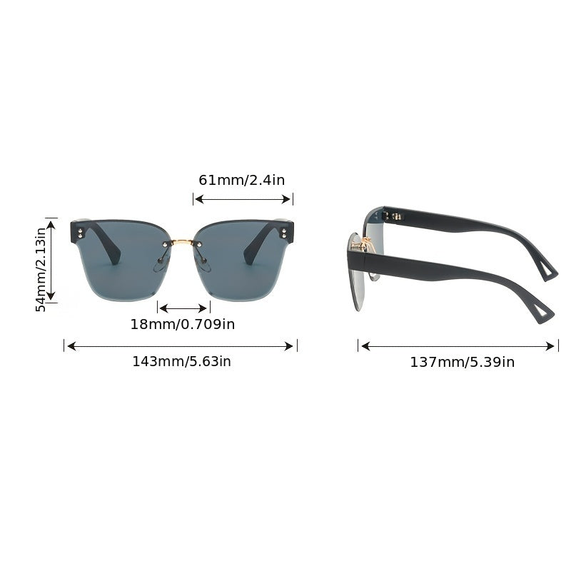 Women’s Cat Eye Fashion Glasses Rimless Gradient Lenses for Beach and Parties