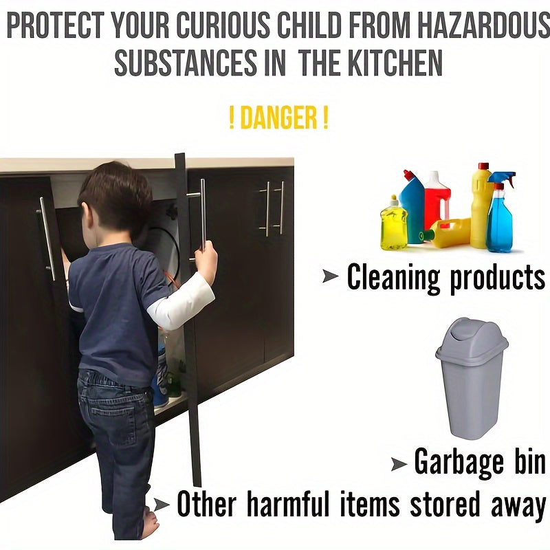 Childproofing Drawer and Cabinet Locks 6-Pack Phthalate-Free ABS No Tools Needed