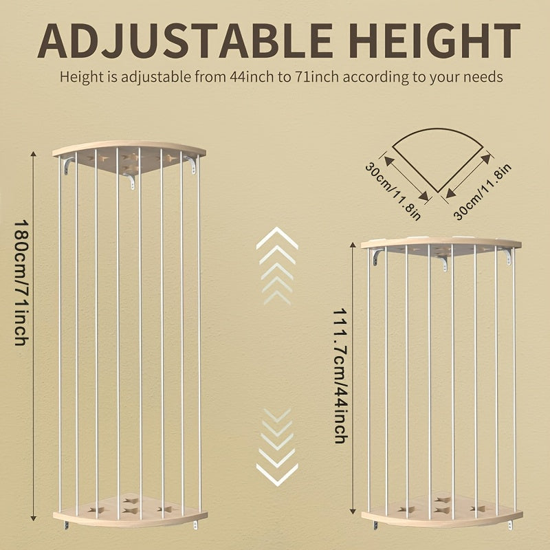 Adjustable Wall Mount Wooden Toy Organizer with Large Angle Design for Living Room Bedroom