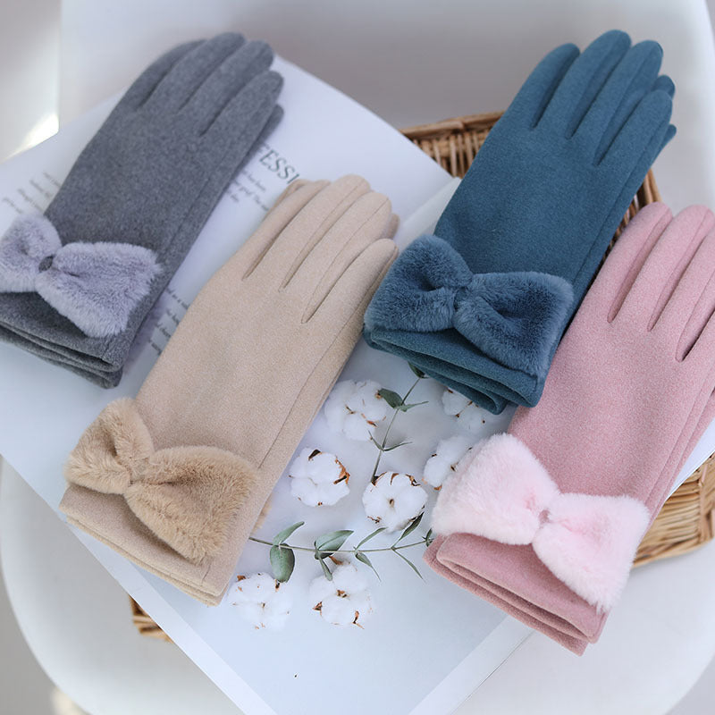 Women's Winter Gloves Warm Windproof Touchscreen Leather Gloves