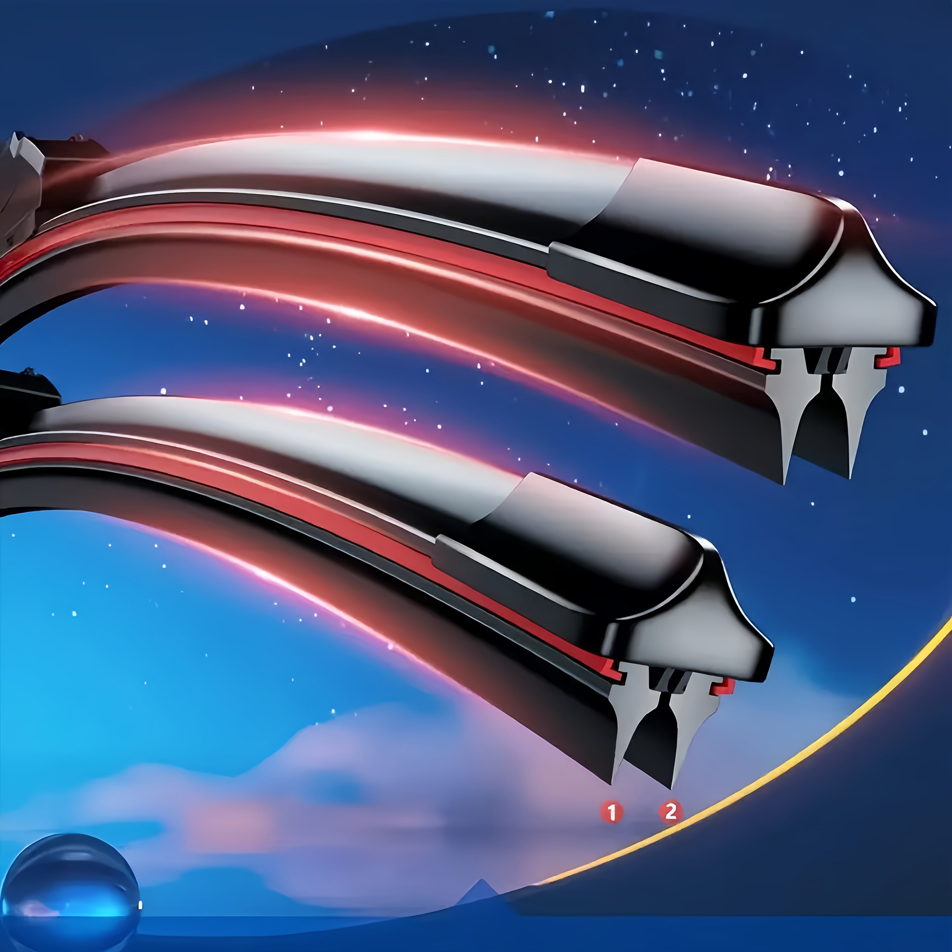 Lámina de limpiaparabrisas doble de goma para automoción, tipo U, duradera, estática, 1 pieza