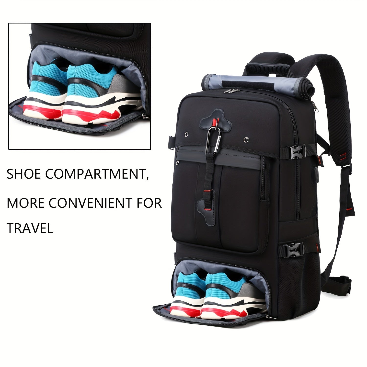 50L Hiking Backpack with Shoe Compartment for Men and Women Sports Travel