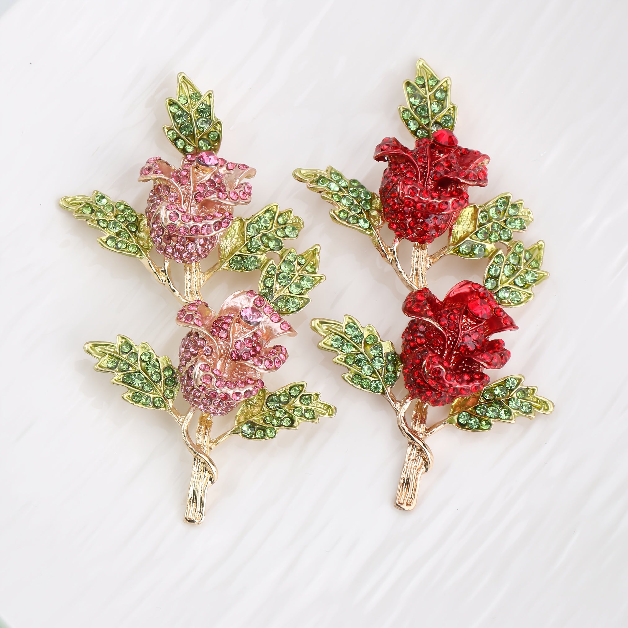 Elegant Rhinestone Rose Brooch for Dresses and Suits Gift for Valentine's Day or Christmas