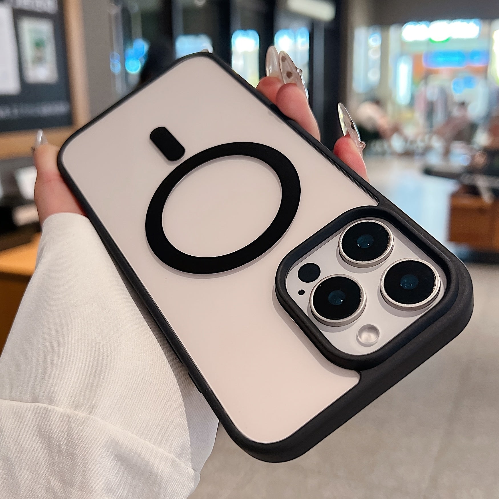 Transparent Acrylic Magnetic Wireless Charging Phone Case for iPhone 11-16 Pro Max Plus