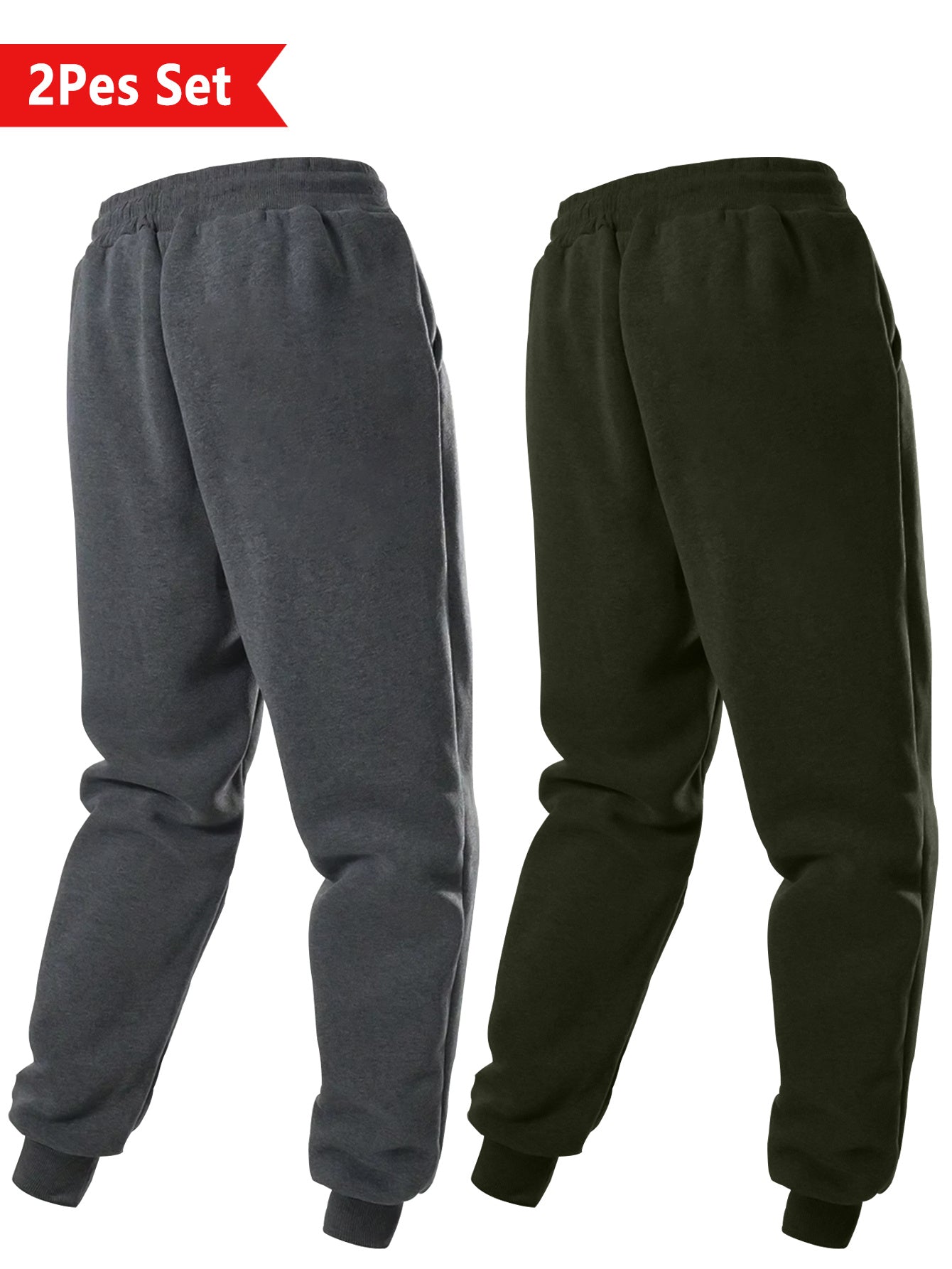 Pantalones deportivos casuales para hombre en tallas grandes, poliéster, ajuste regular, color sólido