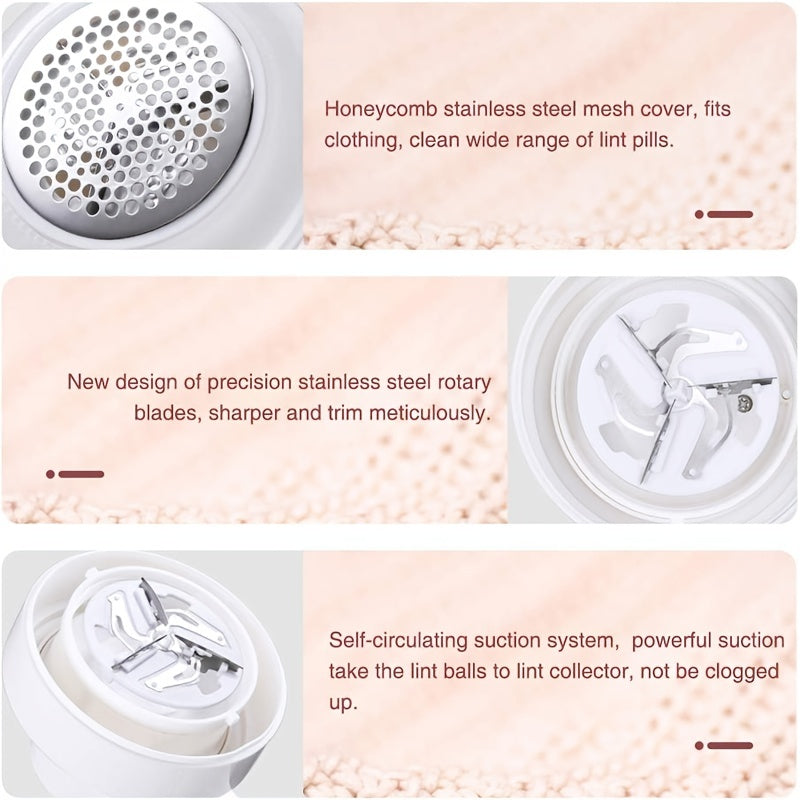 USB Rechargeable Fabric Shaver with Cleaning Brush for Sweaters Blankets Carpets