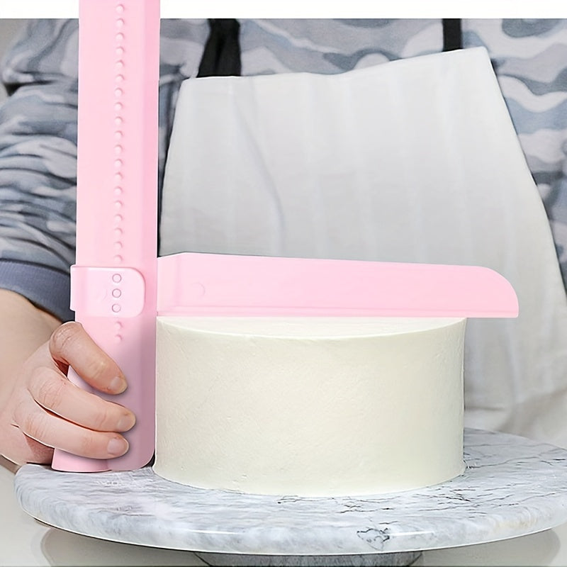 Adjustable Height Cake Icing Spatula and Plastic Cake Smoother for Fondant