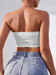 Plus o'lcham tarmoq bandeau tube bra, slayt qilmaydigan, shilqim va nafas oladigan, 4 ta paket