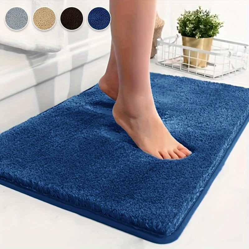 Luxurious Plush Bathroom Bath Mat Non-Slip Absorbent Washable Elegant