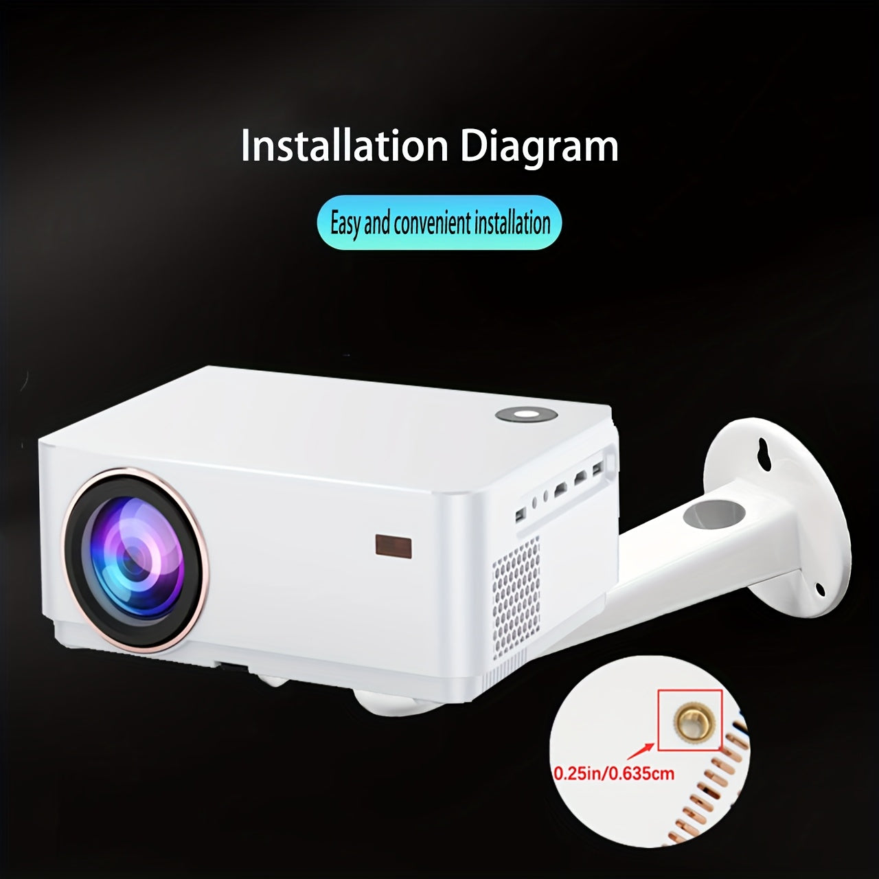 360° buriladigan metall devor uchun o'rnatish uchun projektorlar, kameralar, veb-kameralar uchun moslashuvchan va oson o'rnatish