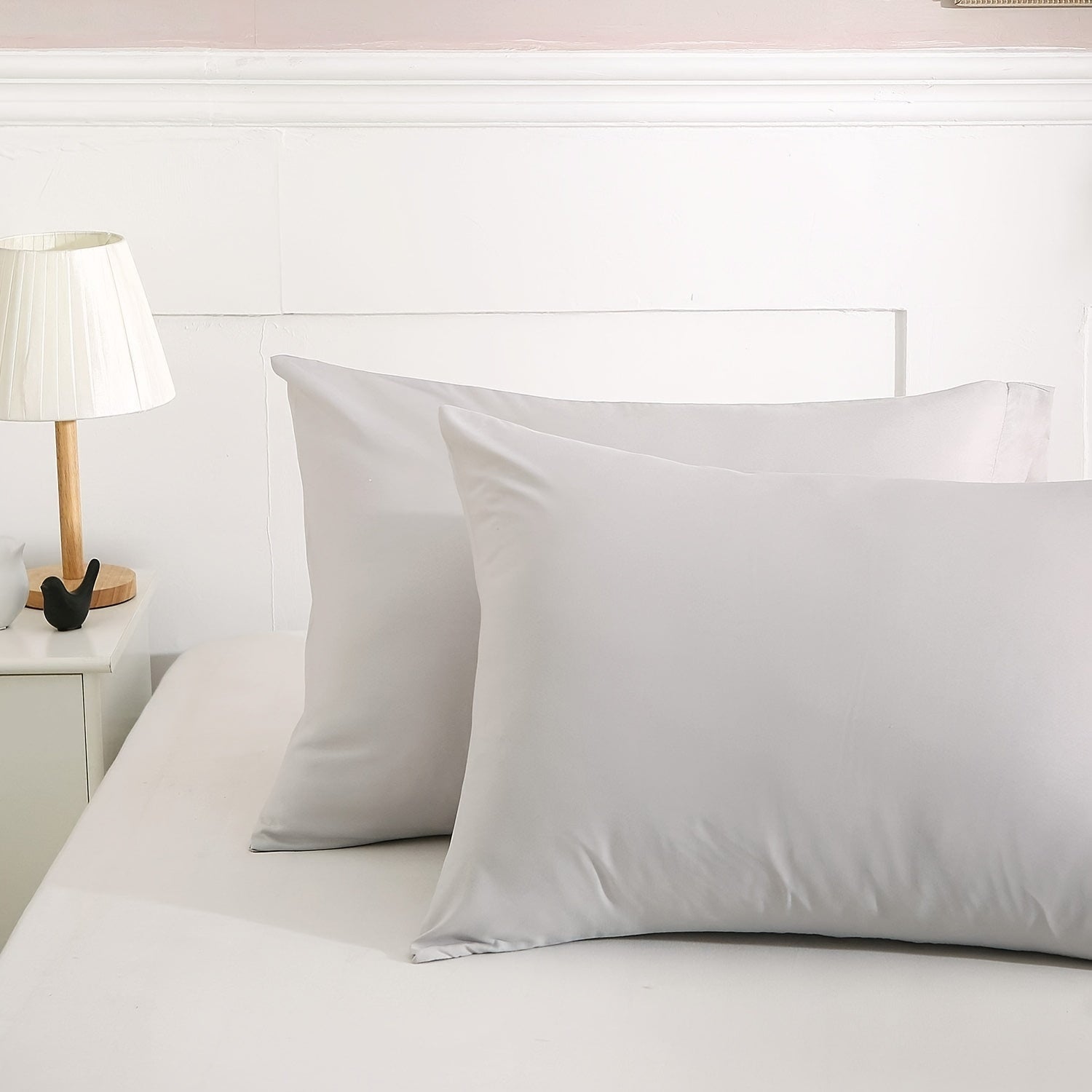 Set of 2 Brushed Pillowcases Double-Sided Water-Washed Soft Wrinkle-Resistant