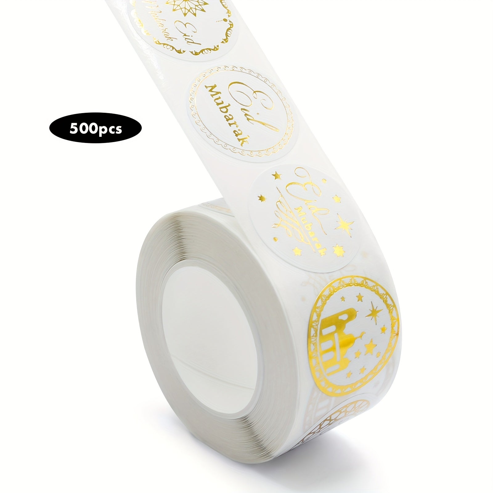 500pcs Gold Eid Ramadan Stickers for Crafts Gift Wrapping Party Decor